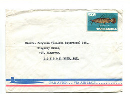 GAMBIE - Affranchissement Seul Sur Lettre Par Avion - Poisson - Gambia (1965-...)