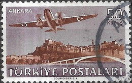 TURKEY 1949 Air. Vickers Viking 1B - 50k - Brown And Mauve FU - Luchtpost