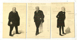 Cp , Reproduction , Publicité : LA CARMINE LEFRANCQ, Politique: Jaures ,Ribot, Clémenceau , LOT DE 3 CARTES POSTALES - Werbepostkarten