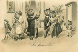 Chats Humanisés * CPA Illustrateur Maurice BOULANGER Gaufrée Embossed * Fiançailles * Chat Cat Cats Katze Humanisé - Cats