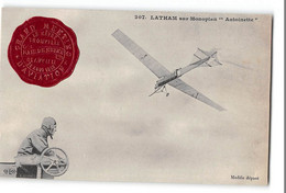 CPA Aviation Latham Sur Monoplan Antoinette + Cachet Du Meeting D'aviation Le Havre Trouville Deauville - Flieger
