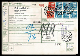 DANEMARK DENEMARK Bulletin Expédition Colis CP2 1975 Pour Belgique - Colis Postaux