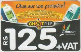 MAURITIUS ISLAND - Two Cellphones, Expiry Date:31/12/2005,Cellplus Complis Recharge, 125 Rs, Used - Mauricio