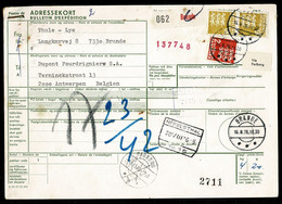 DANEMARK DENEMARK Bulletin Expédition Colis CP2 1976 Pour Belgique - Paketmarken