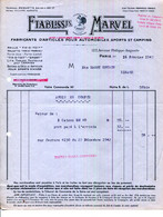 FACTURE.PARIS.ETS.MARVEL FABRICANTS D'ARTICLES POUR AUTOMOBILES,SPORTS ET CAMPING 122 AVENUE PHILIPPE AUGUSTE. - Sports & Tourism