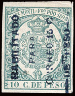 Fernando Poo - Edi * 43 - 1898 - Timbre Móvil 15cts. S. 10cts. Verde - Marquillado - Fernando Po