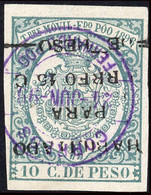 Fernando Poo - Edi O 43chx - 1898 - Timbre Móvil 15cts. S. 10cts. Verde - Habilitación Horizontal Invertida - Fernando Po