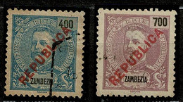 Zambézia, 1917, # 100, 102, Used - Zambezia