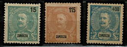 Zambézia, 1903, # 46, 51, 53, MNG - Sambesi (Zambezi)