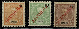 Zambézia, 1911, # 56/7, 62, MNG - Sambesi (Zambezi)