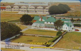FALKLANDS : 161A L. 10 Goverment House+School USED - Islas Malvinas