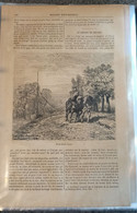 2 GRAVURES De 1866 Tirée Du Livre Magasin Pittoresque - Chemin De Halage Rivière Bateau Et Chevaux  Dessin De Ch. Jacque - Historical Documents