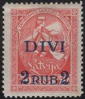 Latvia 1920-21 MH Sc 90 2r On 50k First National Assembly - Letonia