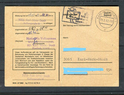 DDR / 1987 / Drucksachenkarte Ex Nationale Volksarmee Karl-Marx-Stadt Einberufungsueberpruefung Betreffend (D027) - Covers