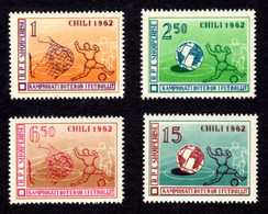 ALBANIE 1962 - Yvert N° 581/584 - NEUFS ** / MNH - MiNr. 673/676 - Coupe Du Monde De Football Au Chili - 1962 – Chile