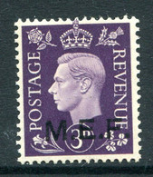 British Occ. Italian Colonies - M.E.F. - 1942 KGVI - Oblong Stops - 3d Violet LHM (SG M4) - British Occ. MEF