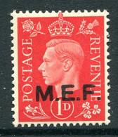 British Occ. Italian Colonies - M.E.F. - 1942 KGVI - Rounded Stops - 1d Scarlet LHM (SG M6a) - Occ. Britanique MEF