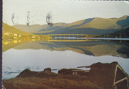 Faroe Islands PPC Brúgvin Um Sundalagid The Bridge Between Eysturoy And Streymoy TÓRSHAVN 1976 To Denmark (2 Scans) - Islas Feroe