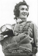 Aviation - Parachutiste Colette Duval - Autographe Au Dos - Rare - Parachutespringen