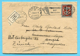 Brief Von Zürich 1945 Ins Quarantäne-Lager Horgen über St. Margrethen Retour - Cartas