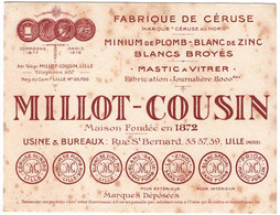 MILLOT-COUSIN - Buvard - Fabrique De Céruse, Marque "CERUSE DU NORD" à LILLE ( Nord ) - Maison Fondée En 1872 - - Peintures
