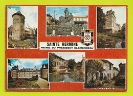 85 SAINTE HERMINE En 6 Vues Patrie Du Président Clémenceau N°101 En 1980 Château De Féole La Smagne - Sainte Hermine