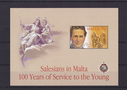 2004 Malta,** Mi: Block 26 . Salesians In Malta 100 Years Of Service To The Young - Malte