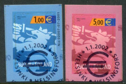 FINLAND 2002 Lion Definitive 1 €, 5 € Used. Michel  1607-08 - Used Stamps