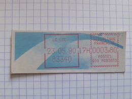 Le Luc 83340 - 23-05-90 - G03 PC83073 Tarif 3.80 - Vignette à L'envers - 1988 Type « Comète »