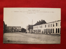 CPA -Guerre Mondiale 1914-18  - Orchies -(Nord ) - La Rue De La Gare Dont Les Maisons Ont été Incendiées Par Les Boches - Orchies