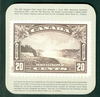 Sous Verre 10cm Carré / Square Coaster; Portrait Des Chutes Du Niagara Falls; Timbre Scott # 225 Stamp (9838) - Autres & Non Classés