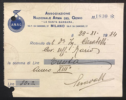 Arma Nazionale Del Genio " La Santa Barbara " 30 Lire Milano 1934 Lotto.2978 - Otros & Sin Clasificación