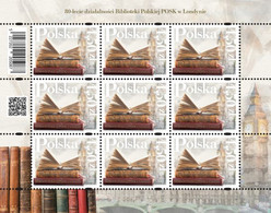 Poland 2022 / POSK Polish Library In London, Book, Big Ben Tower, Books, Archives, Manuscripts / Full Sheet MNH** New!!! - Feuilles Complètes