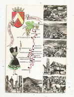 Cp,  Carte Géographique , Sur La Route Des VINS D'ALSACE , Voyagée 1965 ,multivues - Carte Geografiche