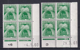 TAXE GERBES  - 1960+1961 - YVERT N° 94 ** MNH BLOC De 4 COIN DATE - COTE = 400 EUR. - Portomarken