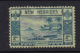 New Hebrides: 1938   Gold Currency - Lopevi Island & Canoe   SG61   2fr   MH - Nuovi