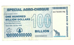 *zimbabwe 100 Billion Dollars Agro Cheque 2008    64 - Zimbabwe