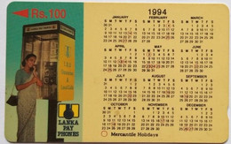 Sri Lanka 6SRLA Rs.100 , 1994 Calendar - Sri Lanka (Ceilán)