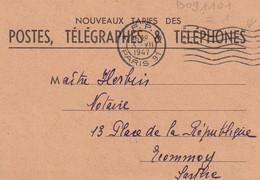 France Oblitérations Mécaniques - Paris - Carte - Mechanical Postmarks (Other)