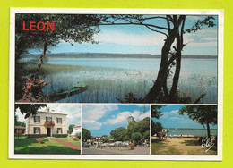 40 LEON Vers Castets Côte Landaise N°3595 Le Lac La Mairie La Place L'Eglise Postée De Biarritz En 1989 - Castets