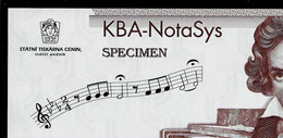 Testnote STC-KBA Beethoven, TYP B = Braun, UNC, 160 X 72 Mm, INTAGLIO, Statni Tiscarna Cenin, Test Note, RRRRR, Wz - República Checa