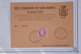 AV 2  FRANCE   BELLE CARTE   1946  FETE ST BRIEUC+AEROPHILATELIE +++AFFRANC. PLAISANT - 1960-.... Brieven & Documenten