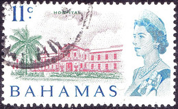 BAHAMAS 1967 QEII 11c Rose-Red, Green & Blue SG302 Used - 1963-1973 Ministerial Government