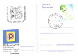 United Nation:Postal Stationery, 5 Cents, Special Cancellation Philatelia 1987 - Otros