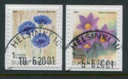 FINLAND 2001 Definitive: Flowers Used.  Michel  1575-76 I - Oblitérés