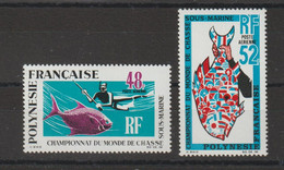 Polynésie 1970 Chasse Sous Marine PA 29-30, 2 Val ** MNH - Nuevos