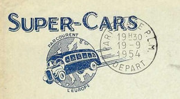 1954 TOURISME AUTOCARS VOYAGES LES SUPER CARS Paris Tournées Théatrale Pour René Clermont à Paris B.E. VOIR SCANS - 1950 - ...