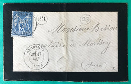 France N°79 Sur Enveloppe TAD ORCHAMPS, Jura 17.12.?? + OR - (C458) - 1801-1848: Voorlopers XIX