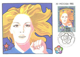 Russia:Soviet Union:Maxi Card, Young Students XII Worldwide Festival, 1985 - Cartoline Maximum