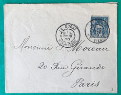 France N°101 Sur Enveloppe TAD LE DORAT, Haute Vienne 16.2.1900 Pour Paris - (C467) - 1877-1920: Semi Modern Period